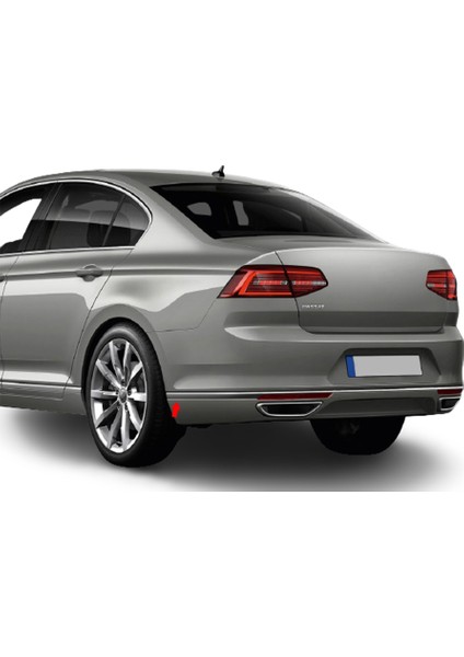 Vw Passat B8 ( 2015-2016-2017-2018 ) Arka Tampon Alt 3 Parça Paslanmaz Krom