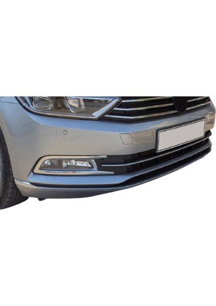 Vw Passat B8 ( 2015-2016-2017-2018 ) Ön Tampon Alt 3 Parça Paslanmaz Krom