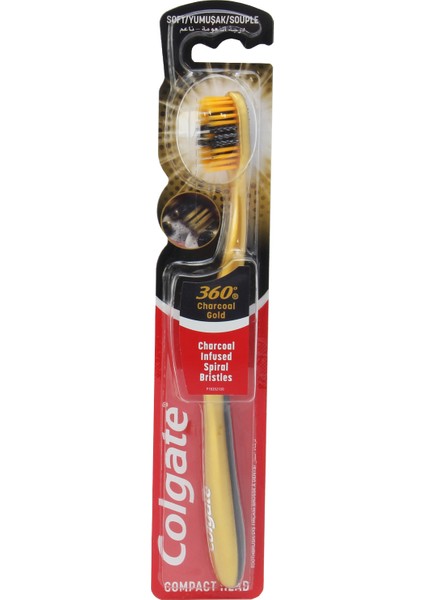360 Charcoal Gold Yumuşak Diş Fırçası