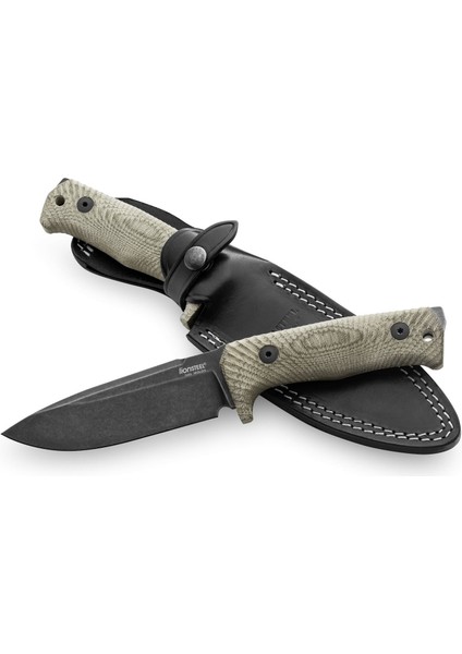 T5 Fixed Blade Tactical Knife - Green Canvas, Black Blade Bıçak