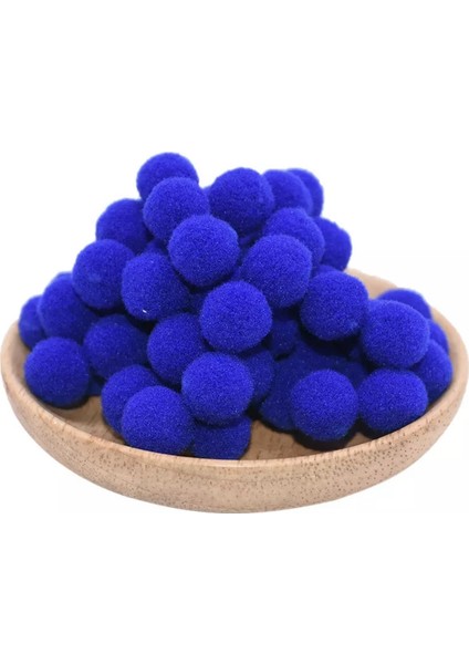 Peluş Ponpon 2 cm Çap 100'lü Lacivert