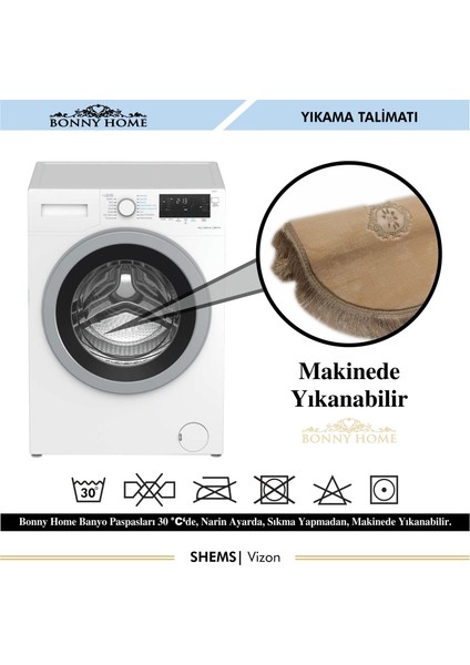 Shems Vizon 3lü Dantelli ve Saçaklı Klozet Takımı Banyo Halısı Paspası Seti indirimleri