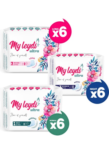 Ultra Normal 60 + Gece 42 + Uzun 48 Adet Aile Paketi - 18 Paket