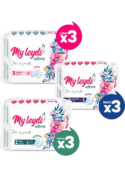 Ultra Normal 30 + Gece 21 + Uzun 24 Adet Avantaj Paketi - 9 Paket