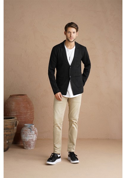 Erkek Füme Şal Yaka Çelik Örgü Ceket HIRKA-HRKCKT1824R03S fırsatları