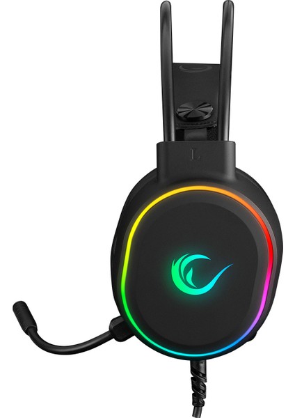 ROGUE Siyah USB 7.1 Surround RGB Ledli Gaming Esnek Mikrofonlu Oyuncu Kulaklık