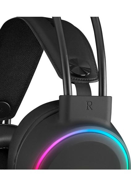 ROGUE Siyah USB 7.1 Surround RGB Ledli Gaming Esnek Mikrofonlu Oyuncu Kulaklık