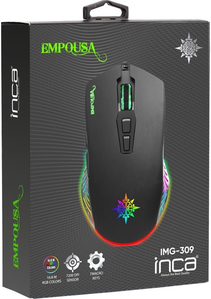 Empousa IMG-309 7200 DPI RGB Oyuncu Mouse