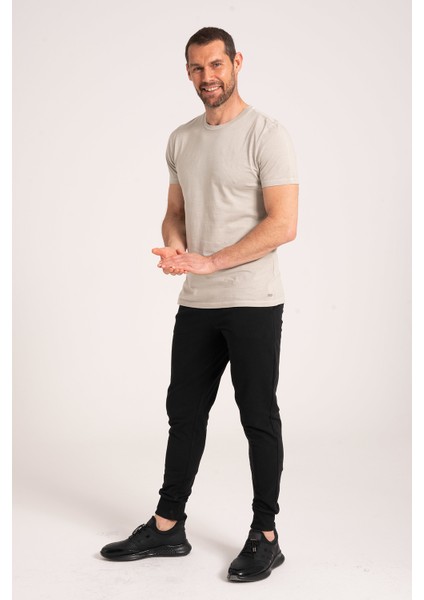 Yuvarlak Yaka Normal Fit Erkek Sand Tişört, %100 Pamuk Basic Erkek Tshirt modelleri