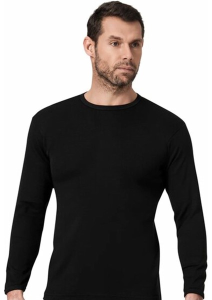 10 Adet Siyah Renk Ribana Uzun Kollu Fanila