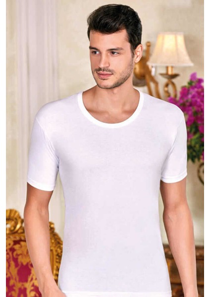 5 Adet Beyaz Renk Açık Yaka Fanila