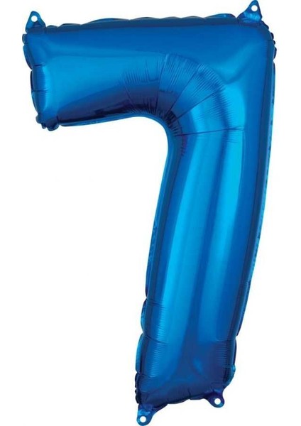 7 Rakam 80 cm Folyo Balon Mavi Renk