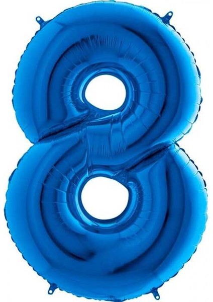 8 Rakam 80 cm Folyo Balon Mavi Renk