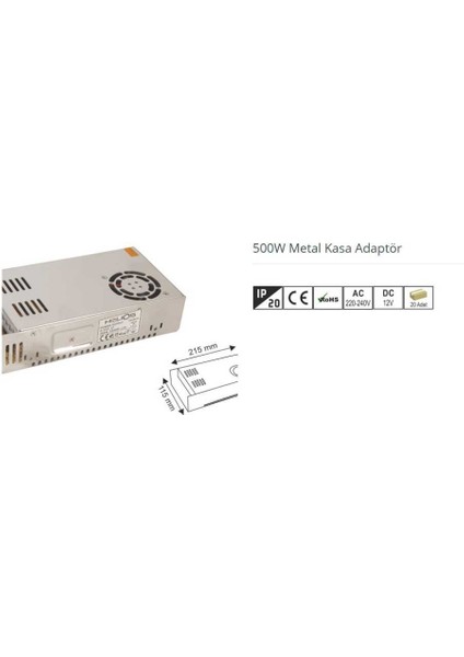 500W Metal Kasa Adaptör Helios HELİOS18-4200