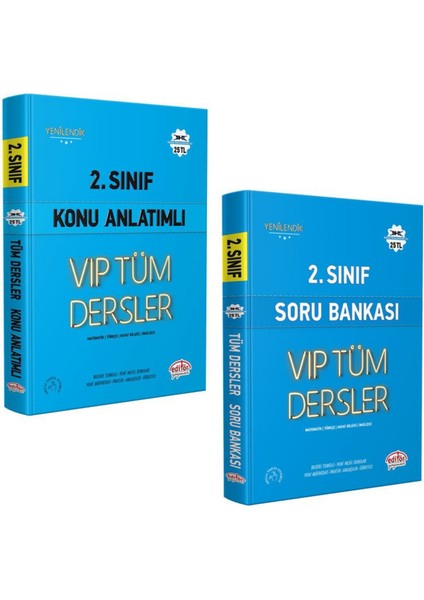 Editör Yayınları 2. Sınıf Vıp Tüm Dersler Konu Anlatımlı ve Soru Bankası Seti