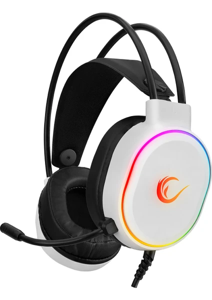 ROGUE Beyaz USB 7.1 Surround RGB Ledli Gaming Oyuncu Mikrofonlu Kulaklık