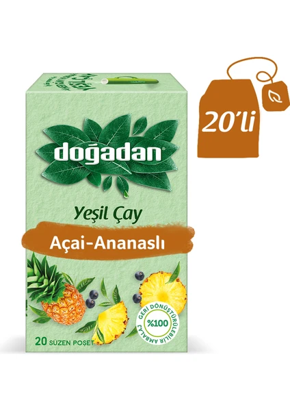 Yeşilçay Açai Ananas Bitki Çayı 20li