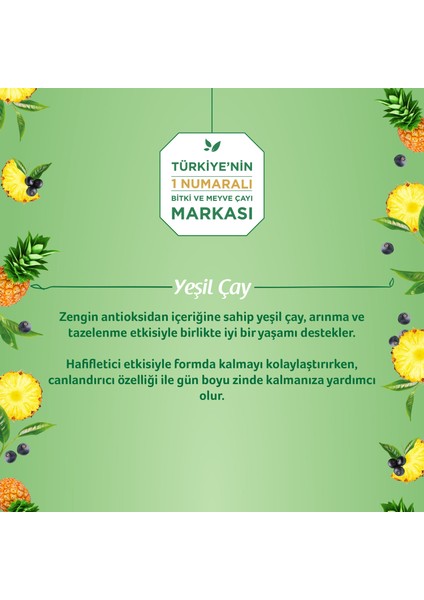 Yeşilçay Açai Ananas Bitki Çayı 20li