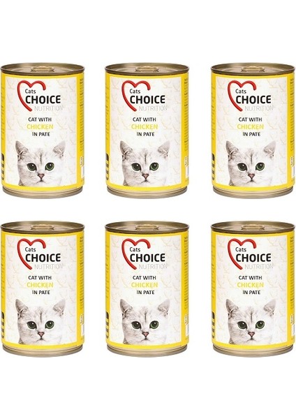 Cats Choice Chicken Tavuklu Kedi Konservesi 400 Gram 6'lı