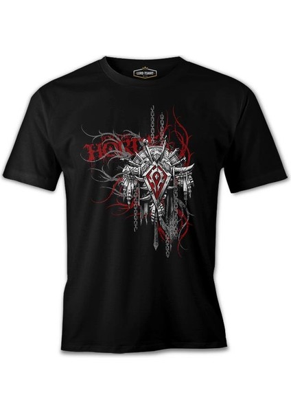 Lordd T-Shirt World Of Warcraft - Horde Logo In Cahins Siyah Erkek T-Shirt
