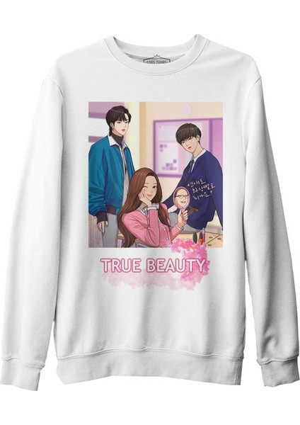 Lordd T-Shirt True Beauty - Ayna Beyaz Erkek Kalın Sweatshirt