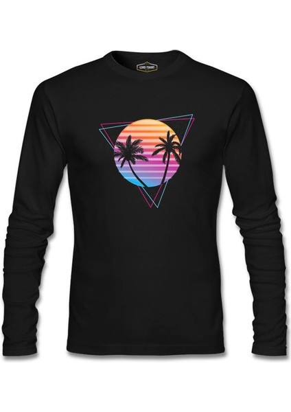 Lordd T-Shirt Summer Night Lights Siyah Erkek Sweatshirt