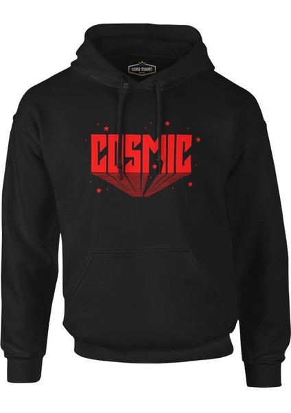 Lordd T-Shirt Cosmic Stars Siyah Erkek Fermuarsız Kapüşonlu