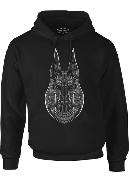 Lordd T-Shirt Anubis Siyah Erkek Fermuarsız Kapüşonlu