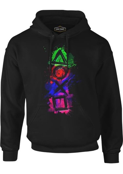 Lordd T-Shirt Play Buttons - Dust Siyah Erkek Fermuarsız Kapüşonlu