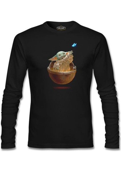 Lordd T-Shirt Baby Yoda - Kelebek Siyah Erkek Sweatshirt