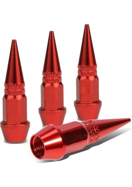Sivri Sibop Kapağı Mermi Sibop Kapağı 4'lü Kırmızı