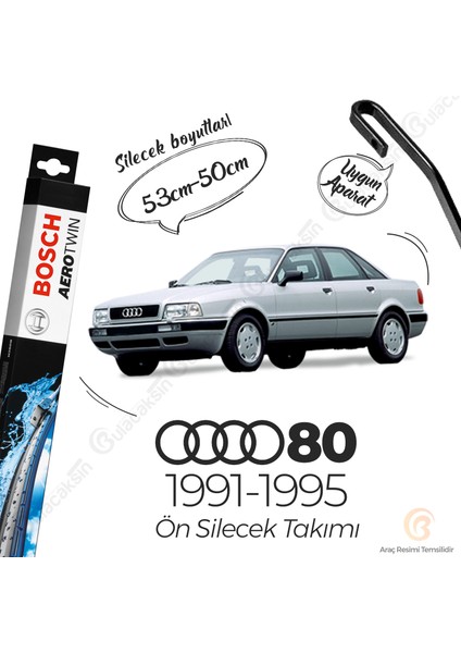 Audi 80 Muz Silecek Takımı (1991-1995) Bosch Aerotwin