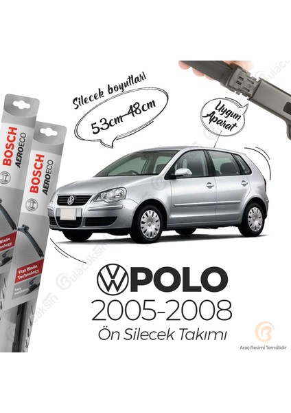 Volkswagen Polo Muz Silecek Takımı (2005-2008) Bosch Aeroeco fiyatları