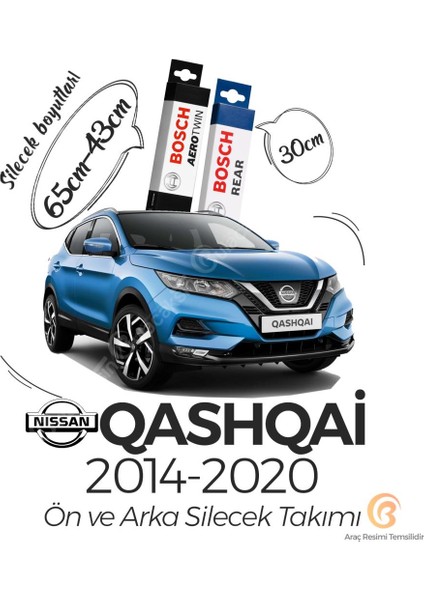 Aerotwin Nissan Qashqai 2014 - 2020 Ön ve Arka Silecek Seti