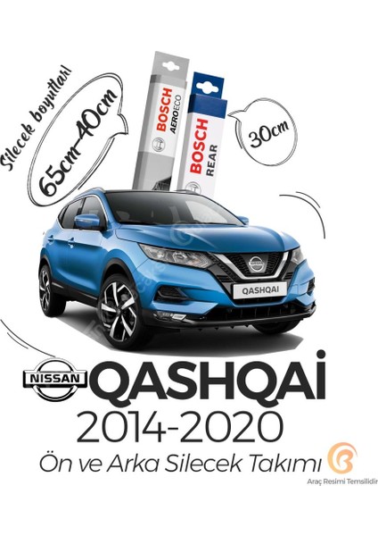 Aeroeco Nissan Qashqai 2014 - 2020 Ön ve Arka Silecek Seti