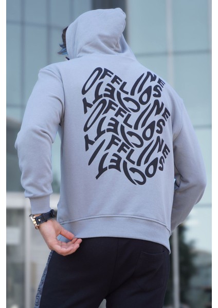 Boyalı Gri Erkek Sweatshirt 5314