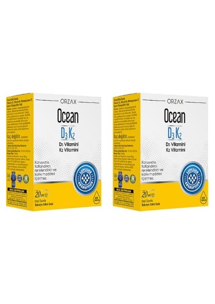 Ocean D3 K2 Vitamini 2'li Set