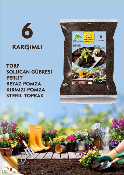 5 KARIŞIMLI PLATİN TORF BİTKİ TOPRAĞI 10 LİTRE