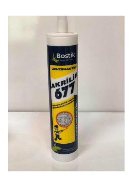 Çekomastik 677 Silikonize Akrilik Mastik Beyaz (Koli 25 Adet)