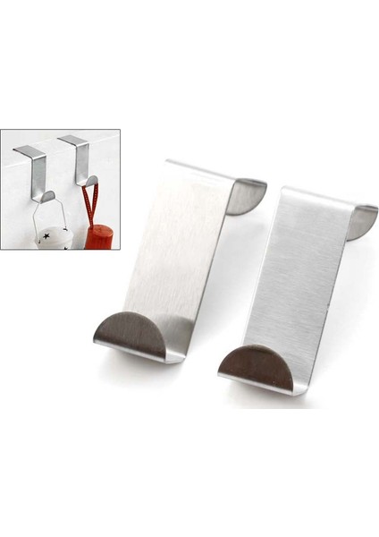 Askı Metal Pratik Kullanımlı Dolap Kapı Arkasına Kolay Asılabilir Mutfak Banyo Havlu Askısı 2 Adet
