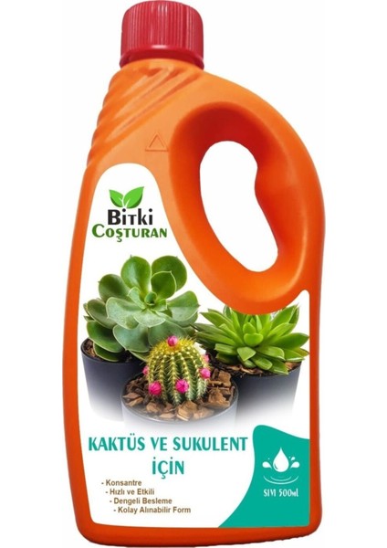 Bitki Coşturan Kaktüs Sukulentler Için Bitki Besi Sıvı Gübre - Konsantre 500 ml