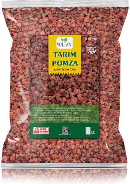 LS BOTANİK Kırmızı Pomza Taşı 3-8 Mm 3,5 Litre