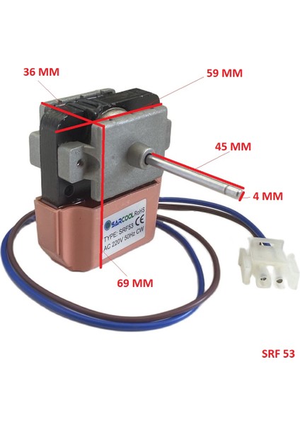 Arçelik AR5034NF Nofrost Buzdolabı Kalın Milli Iç Fan Motoru Srf 53 fiyatları