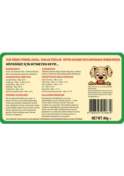 Ördekli ve Morina Balıklı Sandviç Şeritleri - Tahılsız - Taze Et ve Okyanus Balığından - 2'li Set modelleri