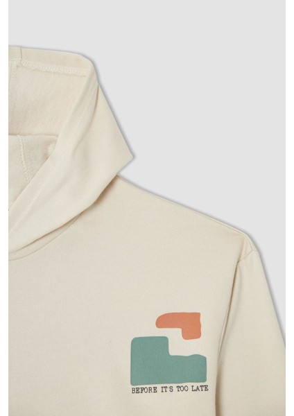 Erkek Çocuk Relax Fit Sırt Baskılı Kapüşonlu Sweatshirt V5416A621AU fiyatları