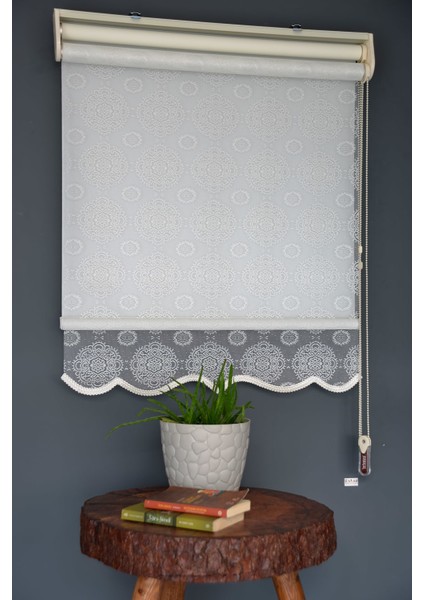 Çift Mekanizmalı Tül Stor Perde Rac-04 Beyaz Renk Etekli 280 x 260 cm modelleri