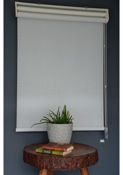 Çift Mekanizmalı Tül Stor Perde Dacuz-92 Kırık Beyaz Renk Eteksiz 280 x 260 cm modelleri