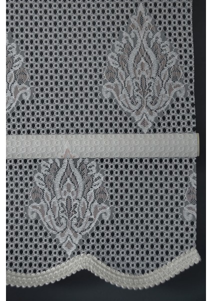 Çift Mekanizmalı Tül Stor Perde NT-102 Beyaz & Pembe Renk Etekli 280 x 200 cm fırsatları