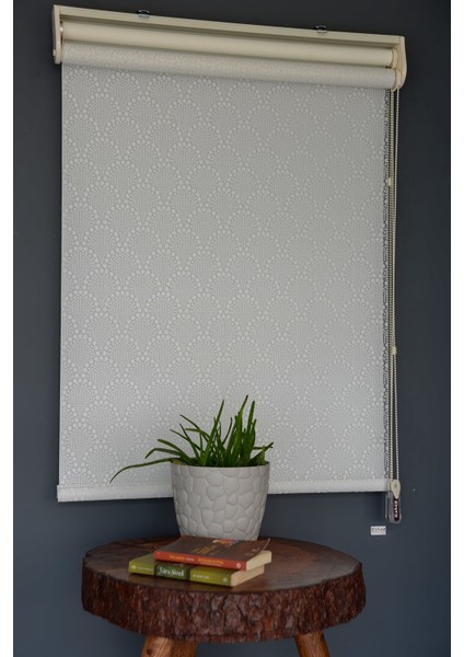 Çift Mekanizmalı Tül Stor Perde Dacuz-94 Kırık Beyaz Renk Eteksiz 280 x 260 cm modelleri