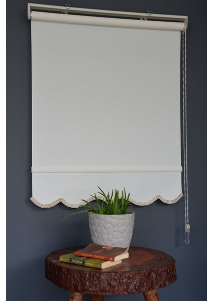 Stor Perde Mp-01 Beyaz Renk Etekli Mat Polyester Stor Perde 185GR/M2 250 x 200 cm